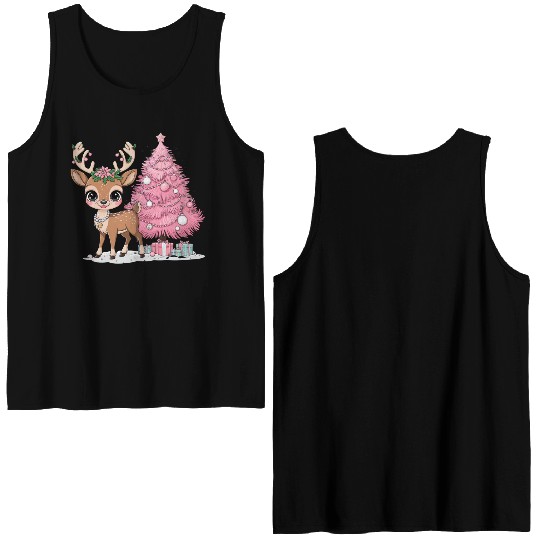 Coquette Christmas Reindeer Double Sided Tank Tops