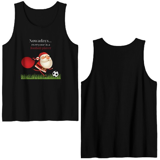 Christmas Santa Football Player Double Sided Tank Tops