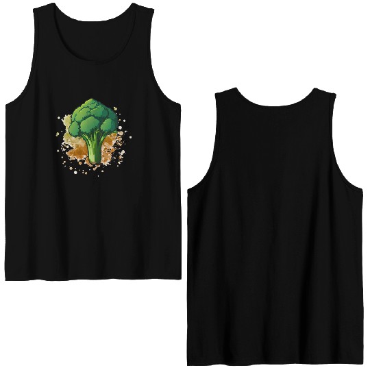 Vegetarian Vegan Broccoli Double Sided Tank Tops