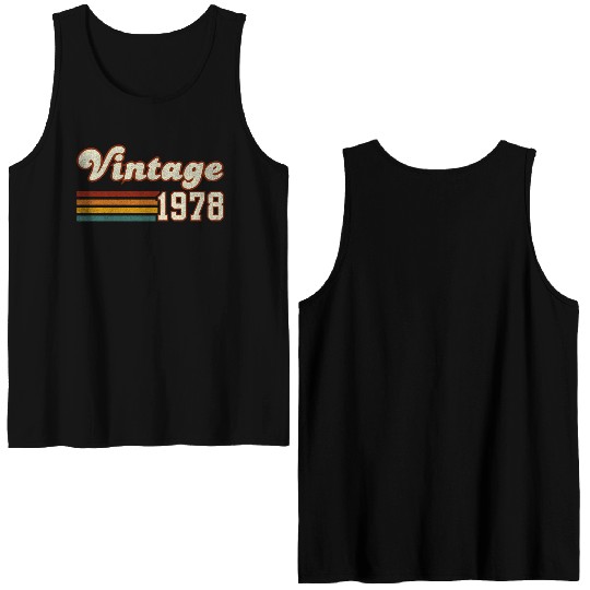 47th Birthday Gift - Vintage 1978 Double Sided Tank Tops