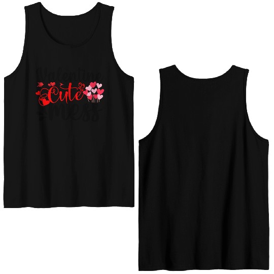 Valentine Cute Mess Double Sided Tank Tops