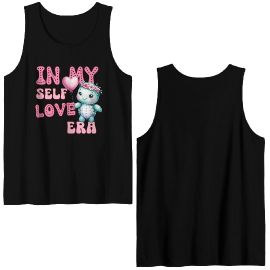 Cute Valentine's day Turtle - In my self love Double Sided Tank Tops