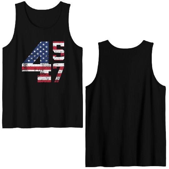 45 47 President Donald Trump Double Sided Tank Tops