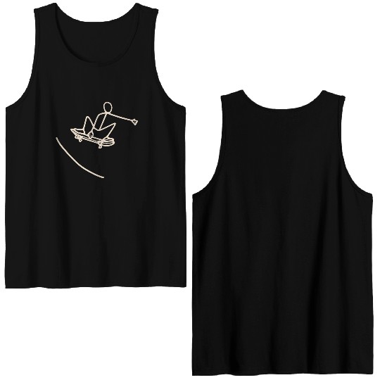 Skater skating on skateboard Double Sided Tank Tops