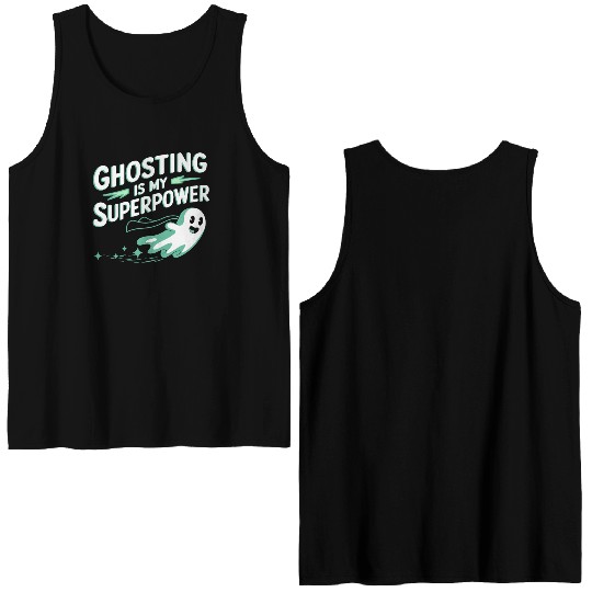 Paranormal Comedy Funny Ghost Humor Lighthearted Double Sided Tank Tops
