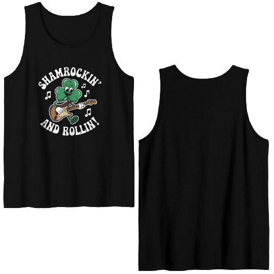 Shamrockin' and Rollin' St. Patrick's Rock & Roll Double Sided Tank Tops