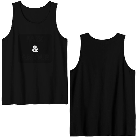 Paix et amour noir Double Sided Tank Tops