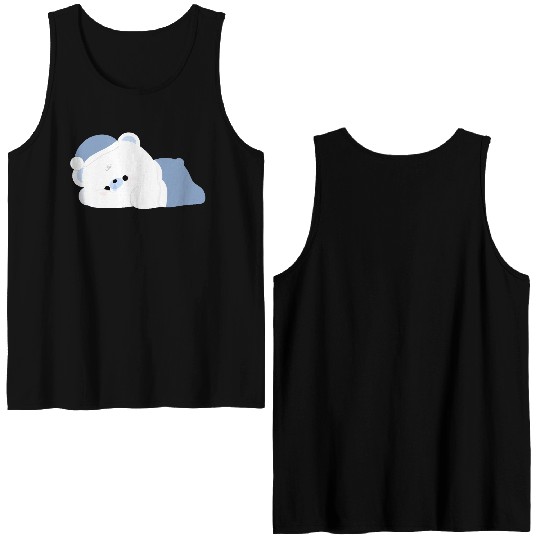 Tired Polar Bear Double Sided Tank Tops