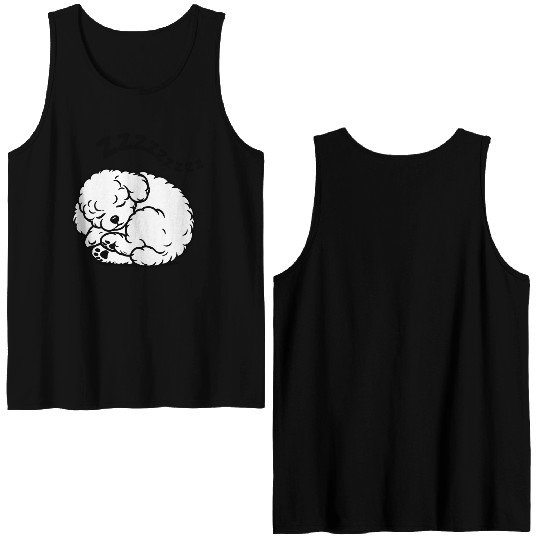 Sleepy Puppy Zzzz - Adorable Bichon Frise Double Sided Tank Tops