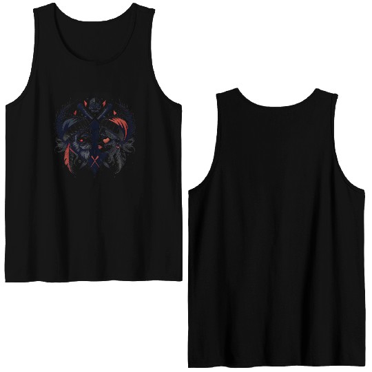 Pirate Love: Romantic Skull & Crossbones Double Sided Tank Tops