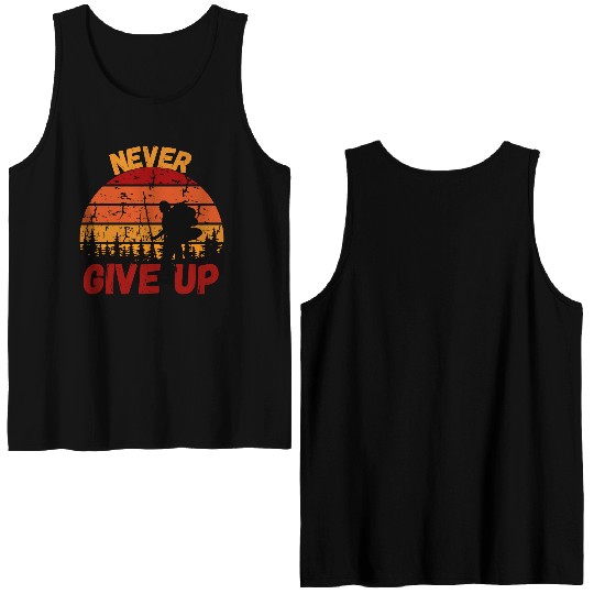 Never Give Up Forest Adventure Design Double Sided Tank Tops