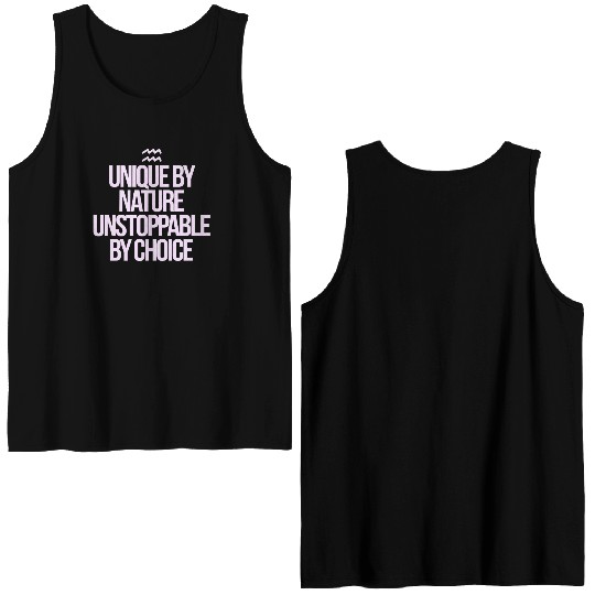 Unique By Nature Aquarius Character Zodiac Double Sided Tank Tops