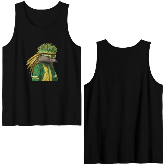Green and Gold Echidna 2 Double Sided Tank Tops