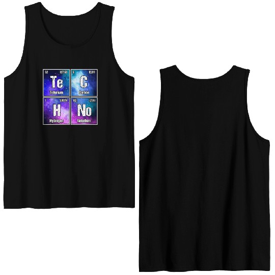 Techno Periodic Table – Perfect Rave & Festival Double Sided Tank Tops