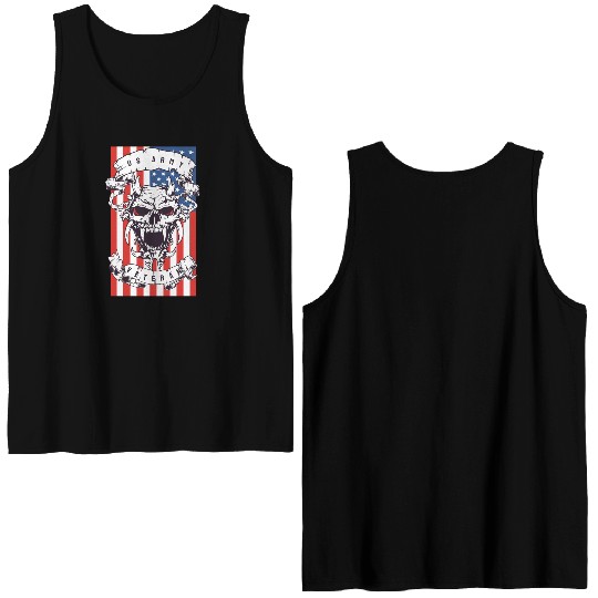 US Army Veteran Skull Double Sided Tank Tops