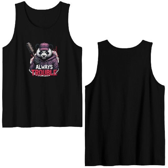 Gangster Panda Panda Bear Pandas Double Sided Tank Tops