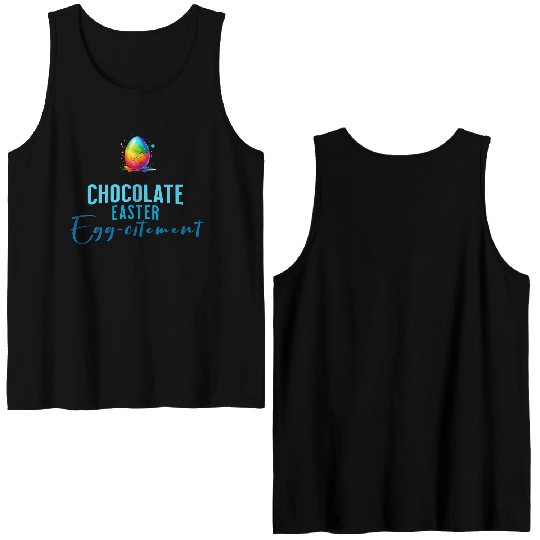 Chocolate Easter Egg-citement, Unique Double Sided Tank Tops