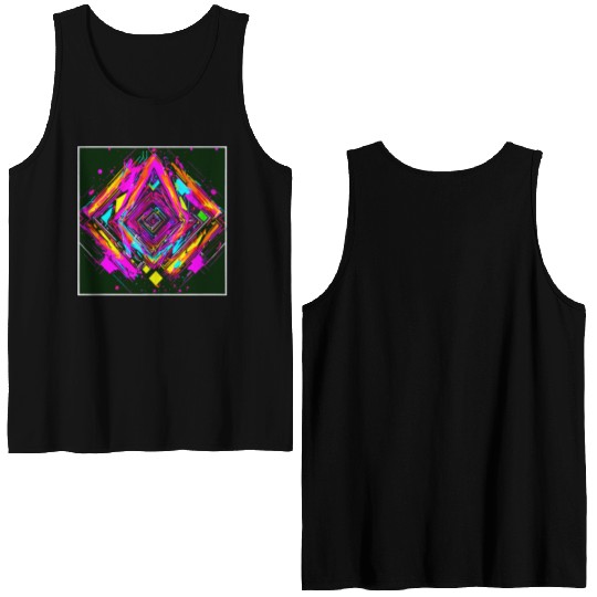 Neon Colors Vintage Party Rave Double Sided Tank Tops