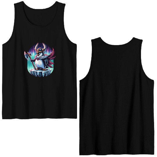Viking Penguin Warrior Under Northern Lights Double Sided Tank Tops