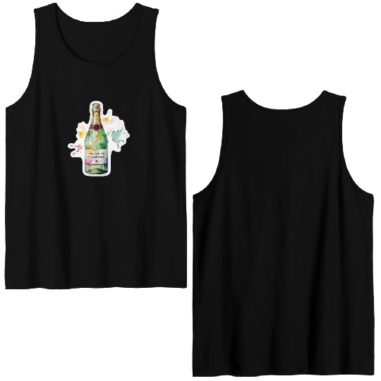 Funny Will Work For Champagne Bubbly Wedding Bride Double Sided Tank Tops