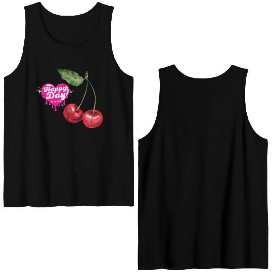 Happy Cherry Day Double Sided Tank Tops
