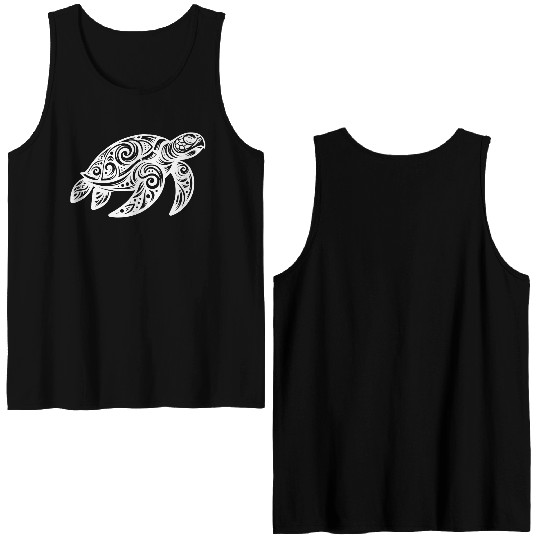 Ornamental Beauty Of A Sea Turtle Double Sided Tank Tops