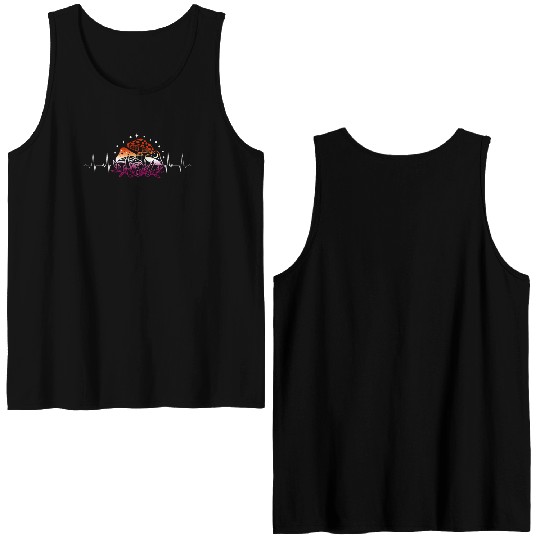 Lesbian Heartbeat Mystic Mushrooms Lunar Magic Double Sided Tank Tops
