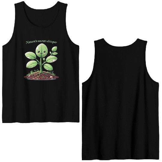 Energetic Cartoon Plant Character Double Sided Tank Tops
