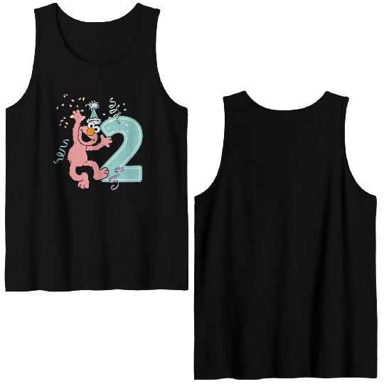 Sesame Street Birthday Design With Elmo Two Years Double Sided Tank Tops