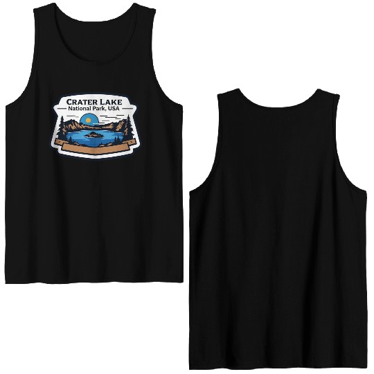 Crater Lake National Park Southern Oregon USA Logo Double Sided Tank Tops