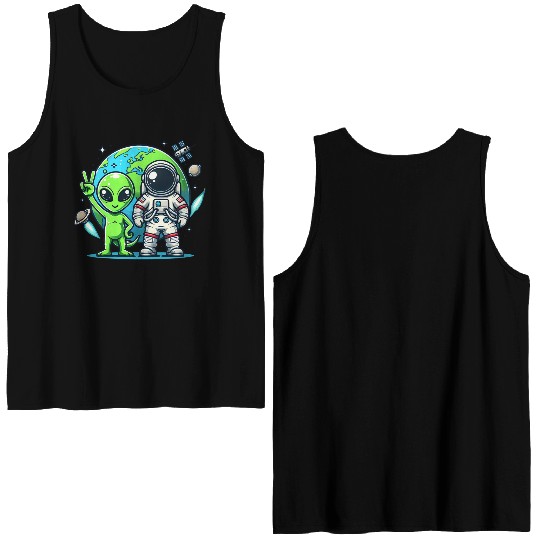 Alien Astronauts In Space Double Sided Tank Tops