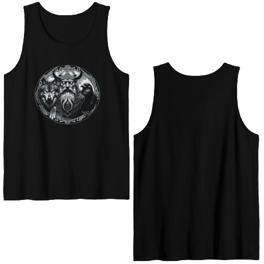 Viking Warrior Man Odin Thor Norman Walhalla Double Sided Tank Tops