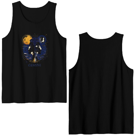 Zodiac Card Gemini Double Sided Tank Tops