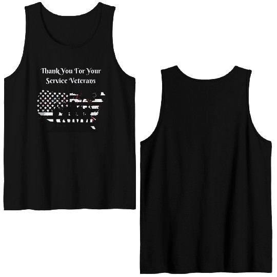 Thank You For Your Service Veterans day US Army Double Sided Tank Tops