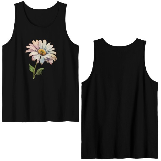 Retro Daisy Flower Aesthetic Double Sided Tank Tops