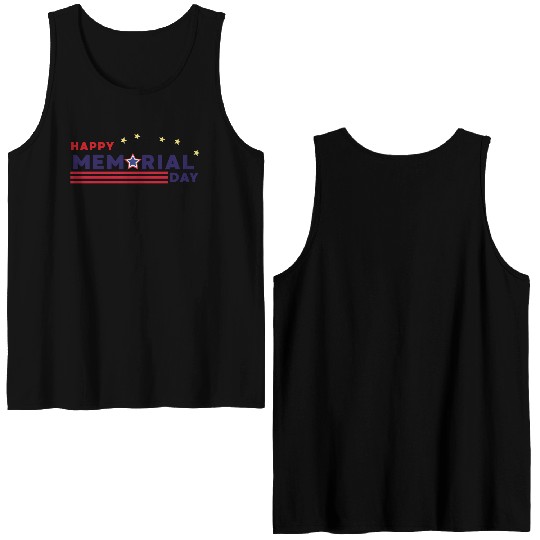 Happy Memorial Day – USA Star & Stripes Design Double Sided Tank Tops