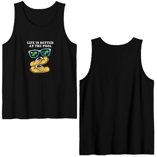 Pool Party Squad Summer Swimming Double Sided Tank Tops