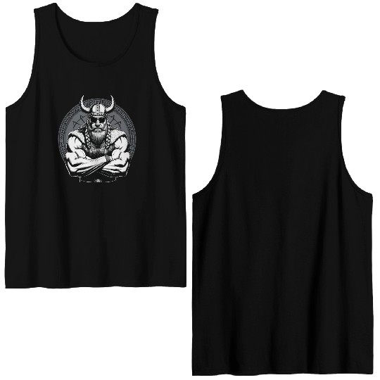Viking Warrior Man Odin Thor Norman Walhalla Double Sided Tank Tops