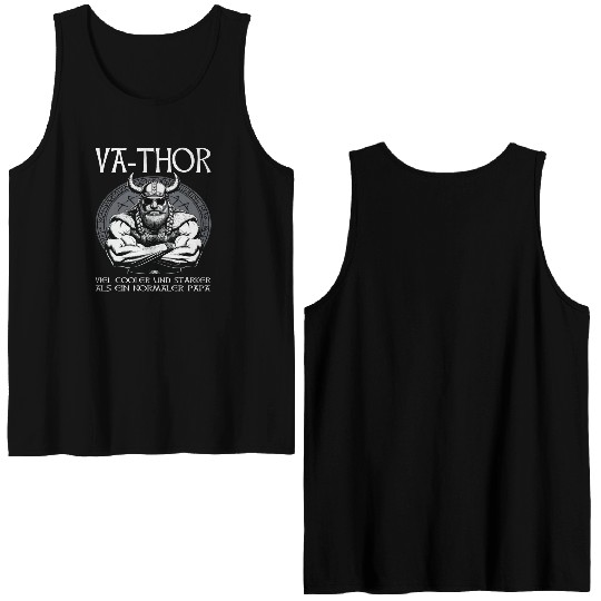 Viking Warrior Man Odin Thor Norman Walhalla Double Sided Tank Tops
