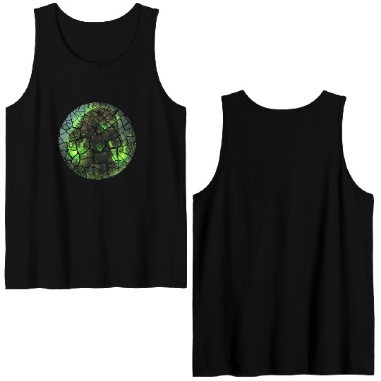 Magic Bear with Green Energy and Cracked Surface Double Sided Tank Tops
