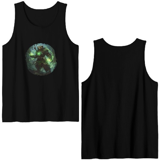 Guardian Bear with Nature Magic in Enchanted Fores Double Sided Tank Tops