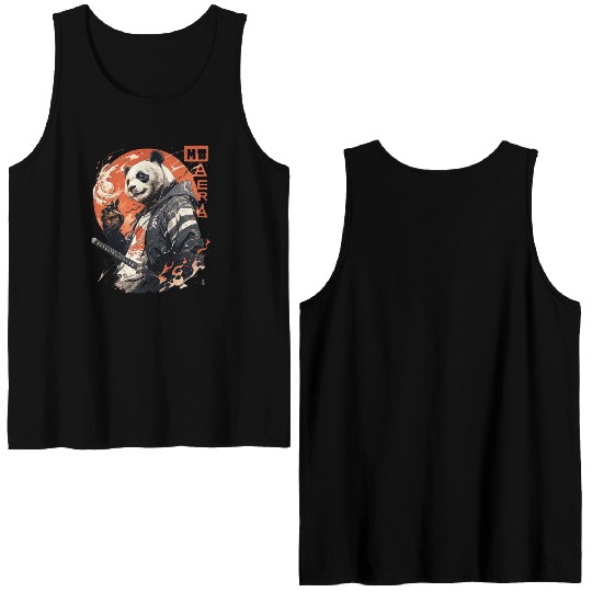Samurai Panda Warrior – Urban Anime Street Style Double Sided Tank Tops
