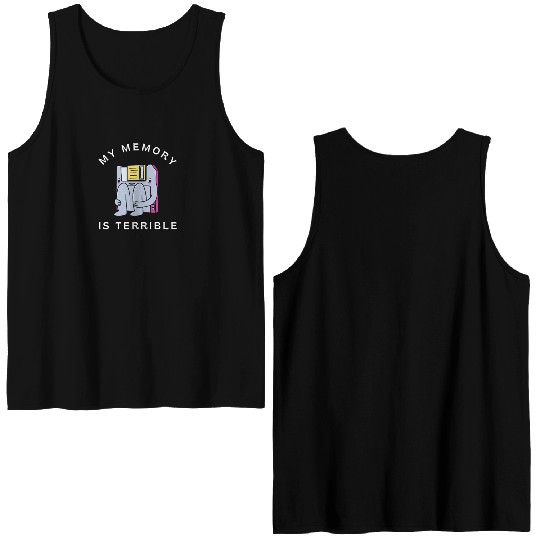 Computer Data Floppy Disk Double Sided Tank Tops