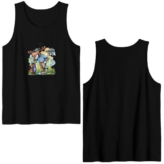 Funny Golf Moose Quote Double Sided Tank Tops