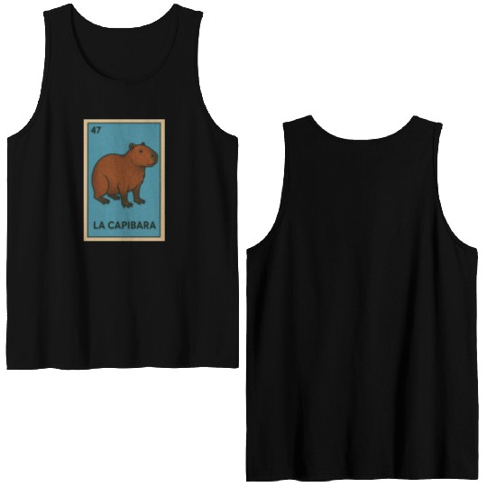 LA CAPIBARA - THE CAPYBARA - LOTERÍA CARD Double Sided Tank Tops