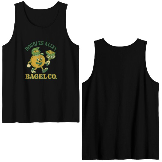 Funny Tennis Humor Double Sided Tank Tops - Doubles Alley Bagel Co.