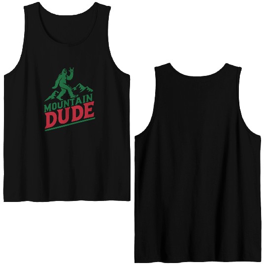 Mountain Dude Bigfoot Hiker Bigfoot Camp Double Sided Tank Tops