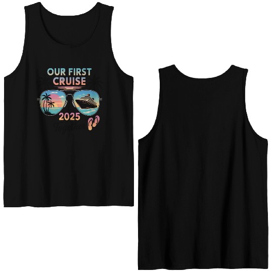 First Cruise 2025 Sunset Sunglasses Design Double Sided Tank Tops