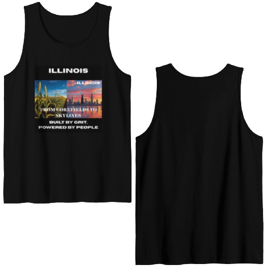 Illinois Midwest Mosaic Art Double Sided Tank Tops