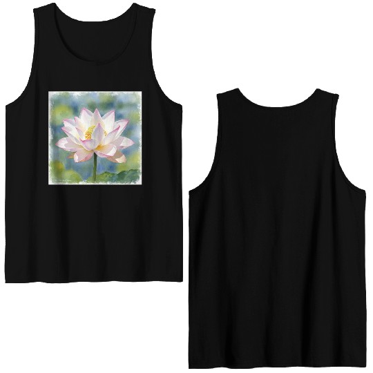 Serene Water Lily Floral Print Double Sided Tank Tops